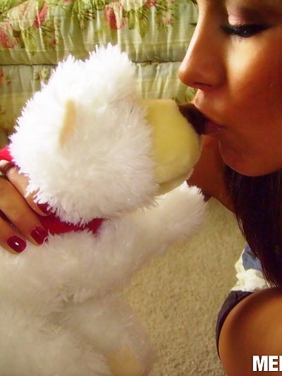 Curvy Latina teen takes self shot pics of her tight wet t-shirt