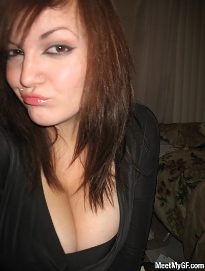 Big tittied teen amateur Winter takes hot self shot pictures of her amazing rack