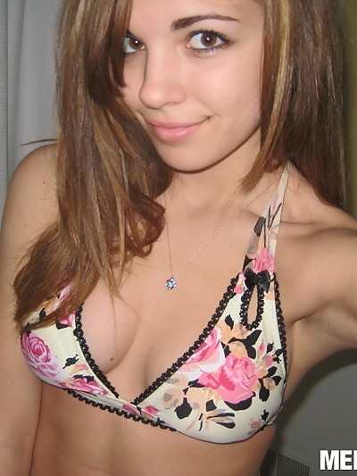 Beautiful college girl Kimberly shows off in her tight bikini