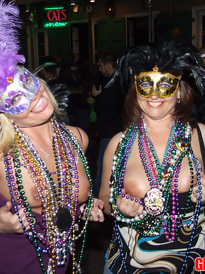 Drunk girls showing their tits in public