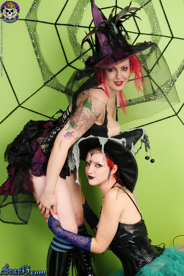 Scar 13 and Xanthia Doll Two witches spanking Halloween